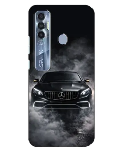 Чехол для TECNO Spark 7 Pro с картинкой «Mercedes в дыму»