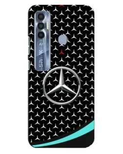 Чехол для TECNO Spark 7 Pro с картинкой «Mercedes — бирюзовый акцент»
