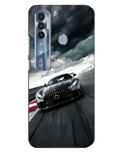 Чехол для TECNO Spark 7 Pro с картинкой «Гоночный Mercedes AMG»
