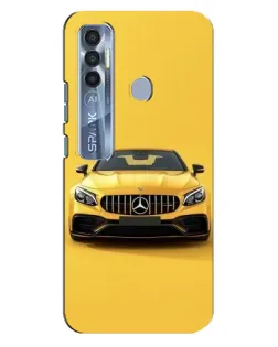Чехол для TECNO Spark 7 Pro с картинкой «Желтый Mercedes GT»