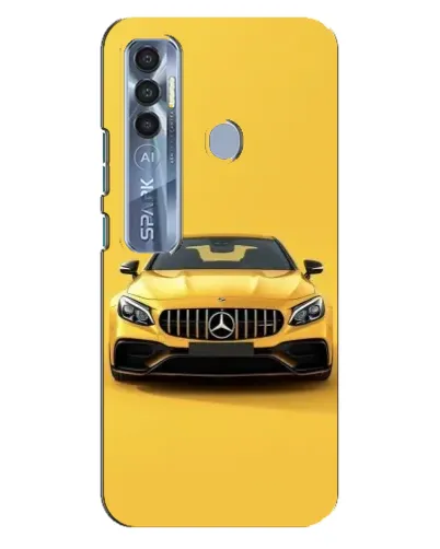 Чехол для TECNO Spark 7 Pro с картинкой «Желтый Mercedes GT»