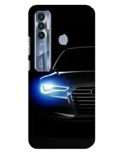 Чохол для TECNO Spark 7 Pro з картинкою «Неоновий погляд Audi»