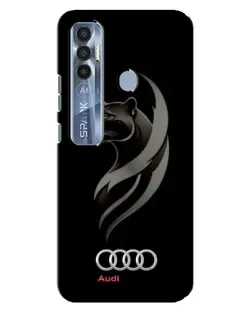 Чохол для TECNO Spark 7 Pro з картинкою «Графіка — пантера та Audi»