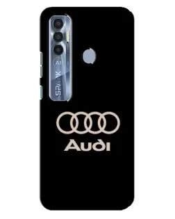 Чохол для TECNO Spark 7 Pro з картинкою «Audi — золотий логотип»