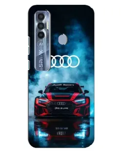 Чохол для TECNO Spark 7 Pro з картинкою «Audi Sport — неон»