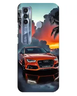 Чохол для TECNO Spark 7 Pro з картинкою «Audi — захід сонця»