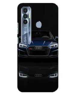 Чохол для TECNO Spark 7 Pro з картинкою «Audi — нічне відображення»