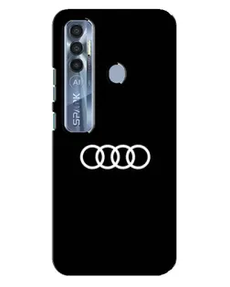 Чохол для TECNO Spark 7 Pro з картинкою «Audi White Logo»