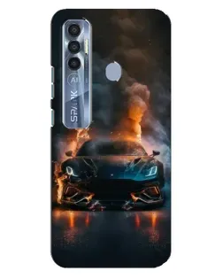 Чохол для TECNO Spark 7 Pro з картинкою «Lamborghini димна естетика»