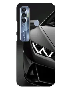 Чохол для TECNO Spark 7 Pro з картинкою «Lamborghini фари деталізація»