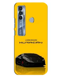 Чохол для TECNO Spark 7 Pro з картинкою «Lamborghini Huracan чорний»