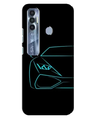 Чохол для TECNO Spark 7 Pro з картинкою «Блакитний силует Lamborghini» Чохол для TECNO Spark 7 Pro з картинкою «Блакитний силует Lamborghini»