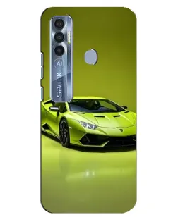 Чохол для TECNO Spark 7 Pro з картинкою «Салатовий Lamborghini Huracan»