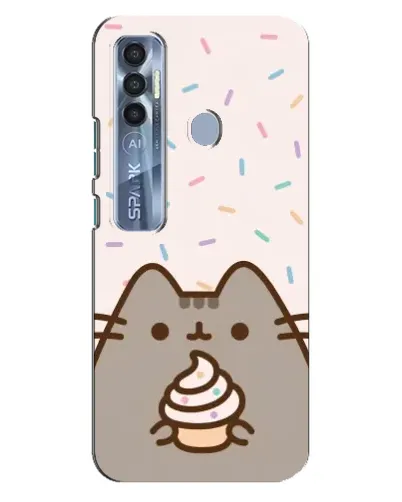 Чохол для TECNO Spark 7 Pro з картинкою «Пушин з кексом»