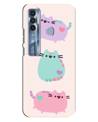 Чохол для TECNO Spark 7 Pro з картинкою «Pusheen тріо»