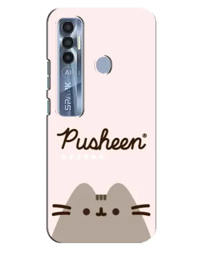 Чохол для TECNO Spark 7 Pro з картинкою «Pusheen логотип»