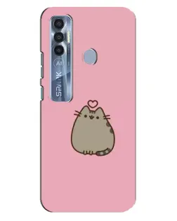 Чохол для TECNO Spark 7 Pro з картинкою «Pusheen серце»