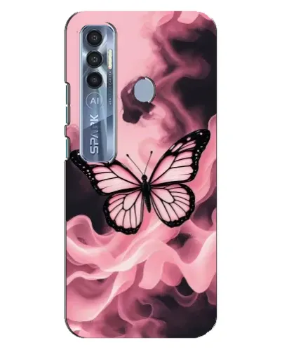 Чехол для TECNO Spark 7 Pro с картинкой «Бабочка в дыму»