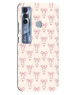 Чехол для TECNO Spark 7 Pro с картинкой «Розовые бантики Coquette»