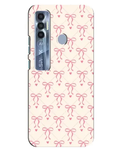 Чехол для TECNO Spark 7 Pro с картинкой «Розовые бантики Coquette»
