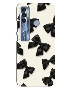 Чехол для TECNO Spark 7 Pro с картинкой «Черные бантики»