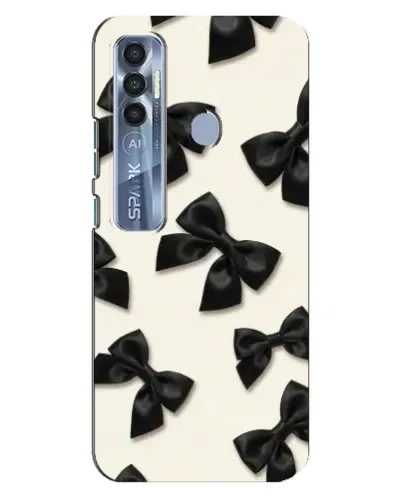 Чехол для TECNO Spark 7 Pro с картинкой «Черные бантики»