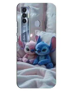 Чехол для TECNO Spark 7 Pro с картинкой «Плюшевые Стич Ангел»