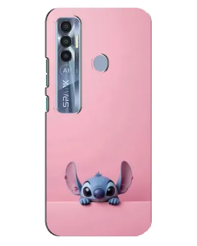 Чехол для TECNO Spark 7 Pro с картинкой «Stitch выглядывает»