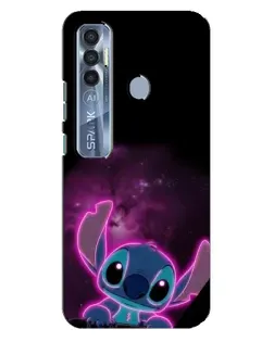 Чехол для TECNO Spark 7 Pro с картинкой «Неоновый Stitch»
