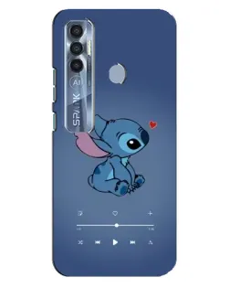 Чехол для TECNO Spark 7 Pro с картинкой «Музыкальный Stitch»