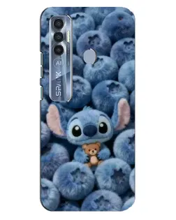 Чехол для TECNO Spark 7 Pro с картинкой «Стич и голубика»