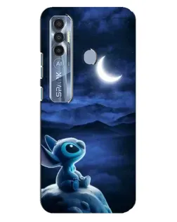 Чехол для TECNO Spark 7 Pro с картинкой «Лунная ночь Стича»