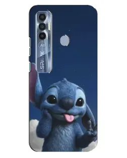 Чехол для TECNO Spark 7 Pro с картинкой «Стич в облаках»