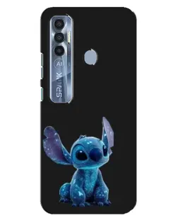 Чехол для TECNO Spark 7 Pro с картинкой «Стич на черном»