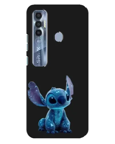 Чехол для TECNO Spark 7 Pro с картинкой «Стич на черном»