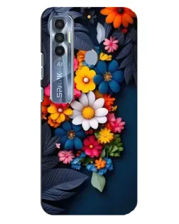 Чехол для TECNO Spark 7 Pro с картинкой «Цветочная феерия»