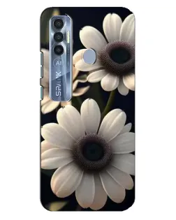 Чехол для TECNO Spark 7 Pro с картинкой «Белые маргаритки макро»