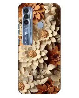 Чехол для TECNO Spark 7 Pro с картинкой «Бежевый флористический декор»