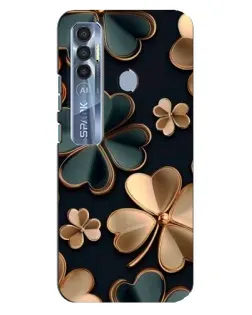Чехол для TECNO Spark 7 Pro с картинкой «Клевер в золоте»