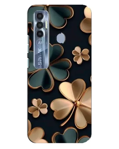 Чехол для TECNO Spark 7 Pro с картинкой «Клевер в золоте»