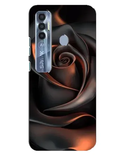 Чехол для TECNO Spark 7 Pro с картинкой «Шелковая черная роза»