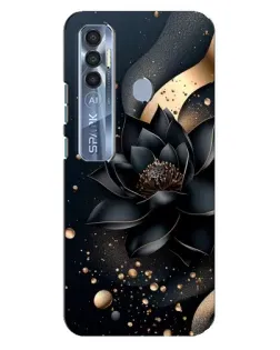 Чехол для TECNO Spark 7 Pro с картинкой «Черный лотос»