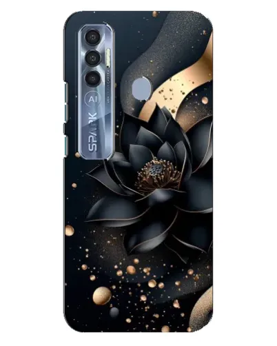 Чехол для TECNO Spark 7 Pro с картинкой «Черный лотос»