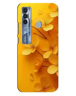 Чехол для TECNO Spark 7 Pro с картинкой «Золотые лепестки»