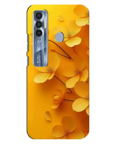Чехол для TECNO Spark 7 Pro с картинкой «Золотые лепестки»