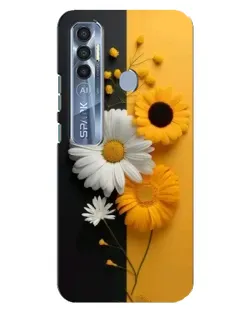 Чехол для TECNO Spark 7 Pro с картинкой «Подсолнух и ромашка»