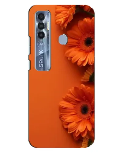 Чехол для TECNO Spark 7 Pro с картинкой «Оранжевые герберы»