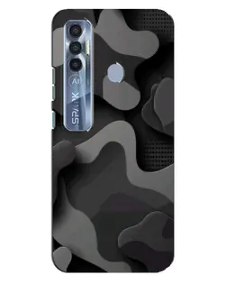 Чехол для TECNO Spark 7 Pro с картинкой «Темный абстрактный камуфляж»