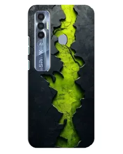 Чехол для TECNO Spark 7 Pro с картинкой «Салатовый разлом скалы»