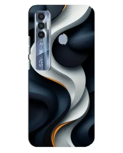 Чохол для TECNO Spark 7 Pro з картинкою «Об'ємні чорно-білі стрічки» Чохол для TECNO Spark 7 Pro з картинкою «Об'ємні чорно-білі стрічки»